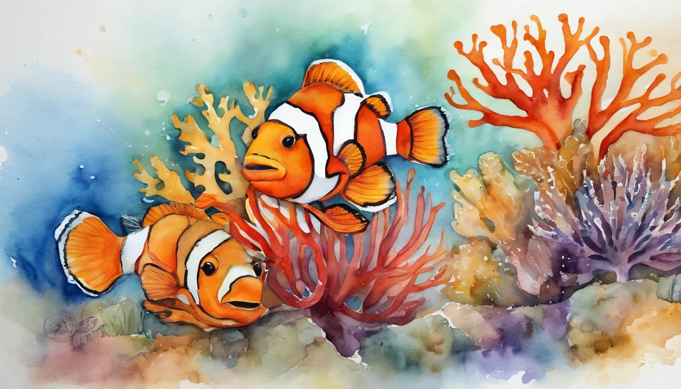 Clownfish drill coral reefs