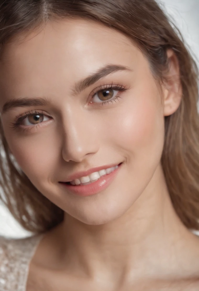 A close-up of the very beautiful model’s face, girl,smiling face, joyful and optimistic,upper body