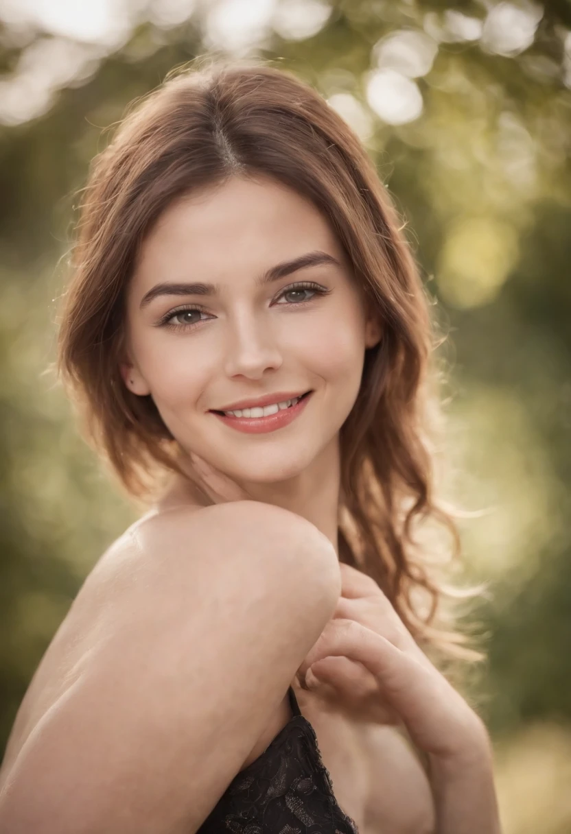 NSFW, Gorgeous NUDE 19 year old model, beautiful natural morning light, smiling, joyous, twirling NUDE outdoors