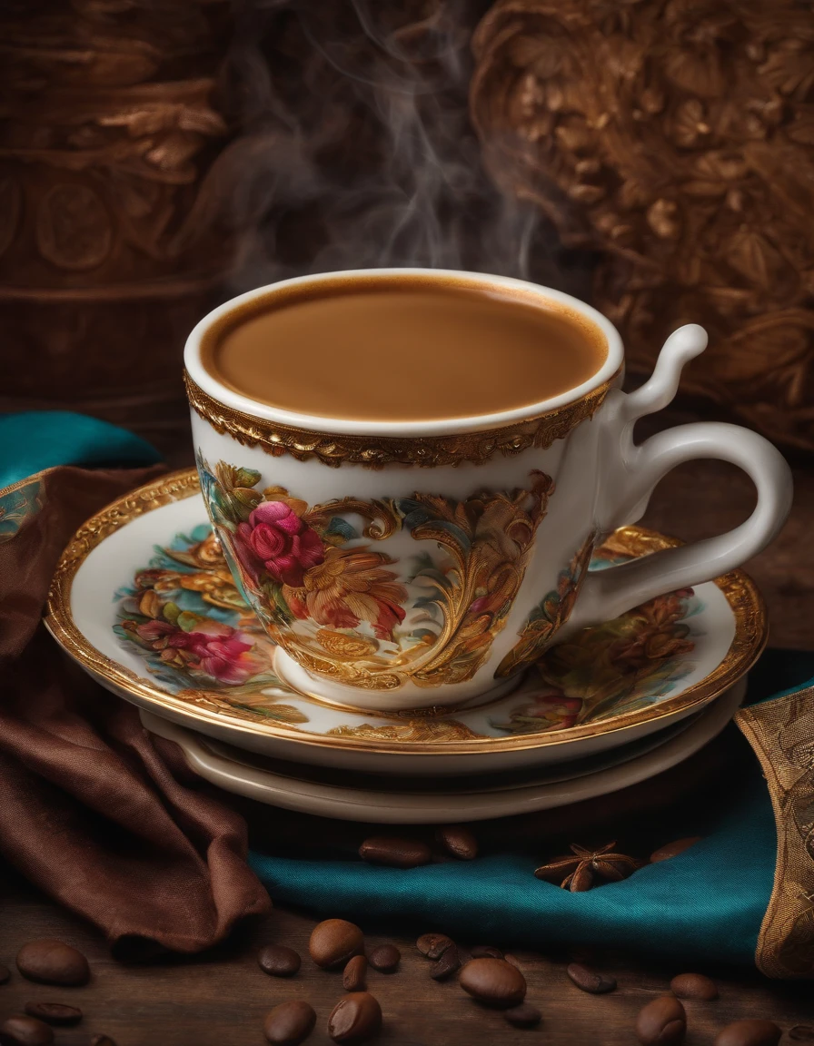 A coffee cup with text  "G.M"