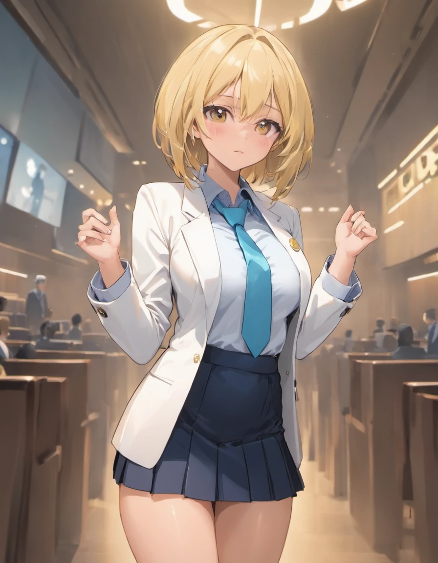 (very cute girl) ,( korean ), (raw photo:1.2), (photorealistic:1.4), very detailed eyes and face, beautiful detailed eyes, super detailed, high resolution, very detailed, masterpiece,unified, 8k wallpaper, amazing, Fine details, masterpiece, best quality, , light on face, cinematic lighting, 1girl, ((huge breasts:1.4)), (underboob: 1.2),((1girl gorgeous brown long hair), (((saggy breasts))),(((business uniform, white blazer, very short skirt,)))), wet body, squatting, sexy pose, sexy look, full body, work shoes with heels