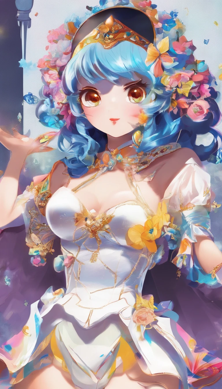 Super cute girl IP by pop mart, Bright Eyes, Cherub, little white skirt, clay, models, blind box toys, glossy and delicate, clean background, good shine, full body, 3D rendering, OC rendering, best quality, 4K, super detail --ar 3:4 50 --niji 5 --q 2 --s 2