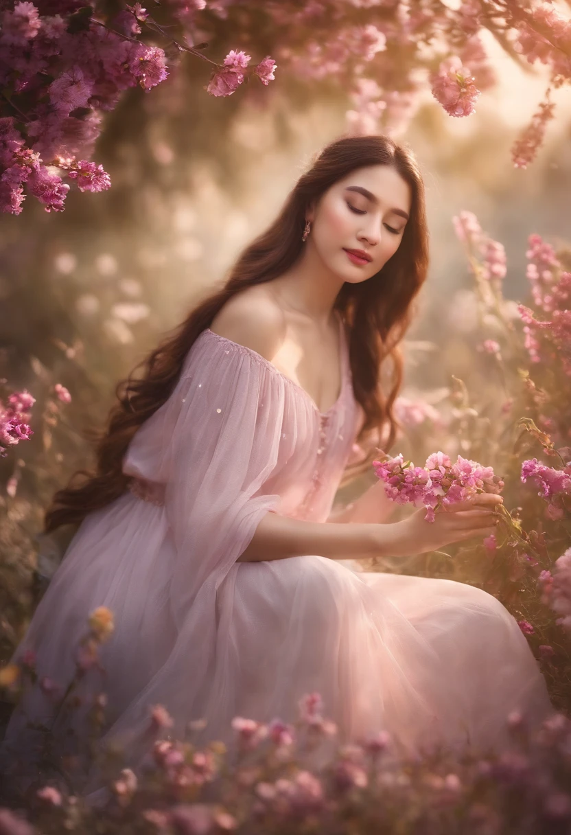I immersed myself in the sea of flowers and enjoyed the wonderful sound of this flute,A trace of sweetness melted in the bottom of my heart,In the slight drunkenness of plum fragrance,Happiness overflows all around。
