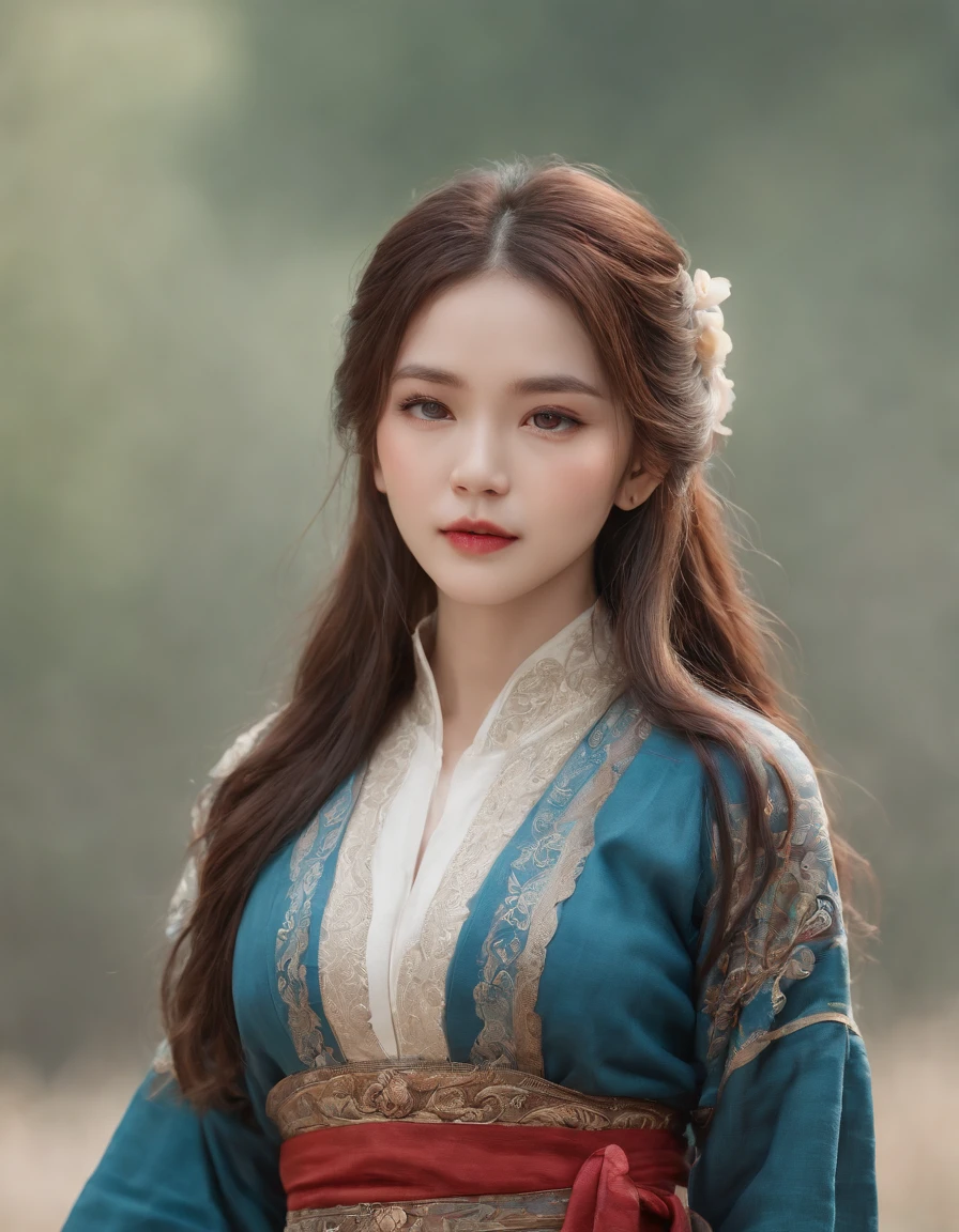 leogirl, best quality, masterpiece, ultra detailed, cowboy shot, flowing, 3dmm, ink sketch, color ink, ink rendering, 1girl, beautiful detailed eyes, (alternate hairstyle), ultra detailed hair, (graceful), (charming), (delicate), (pretty), (cute), (Hanfu), beaming, character in the center of the frame, rhythm, fantasy, looking at viewer,
