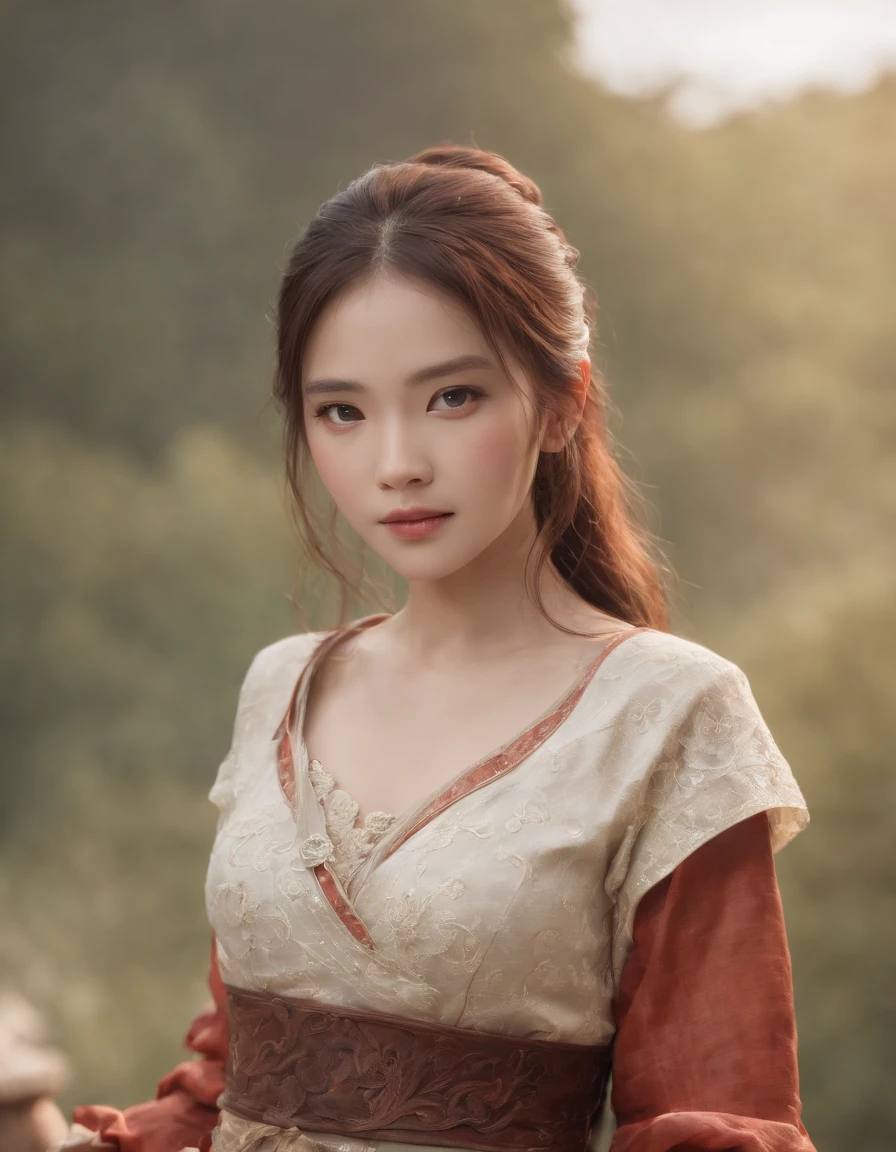 leogirl, best quality, masterpiece, ultra detailed, cowboy shot, flowing, 3dmm, ink sketch, color ink, ink rendering, rices paper, 1girl, beautiful detailed eyes, (alternate hairstyle), ultra detailed hair, (graceful), (charming), (delicate), (pretty), (cute), chinese clothing, beaming, character in the center of the frame, rhythm, fantasy, looking at viewer,