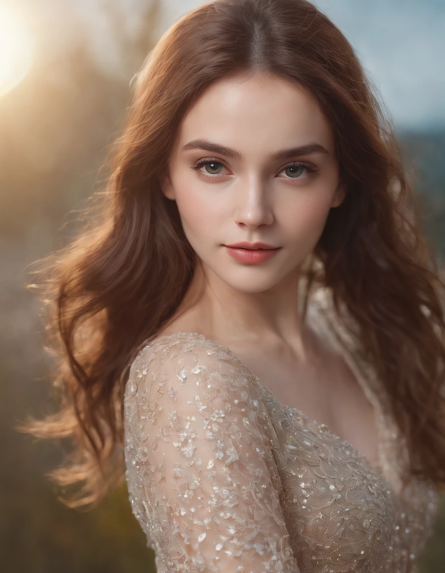 leogirl,(Realistic),masterpiece,best quality,cinematic lighting,natural shadow,highest detail,professional photography,detailed background,depth of field,insane details,intricate,aesthetic,detailed face,subsurface scattering,realistic hair,realistic eyes,dynamic angle, a cute girl,full body,look at the viewer, Create an image using a prism effect,with light refracting and creating a colorful,kaleidoscopic appearance,