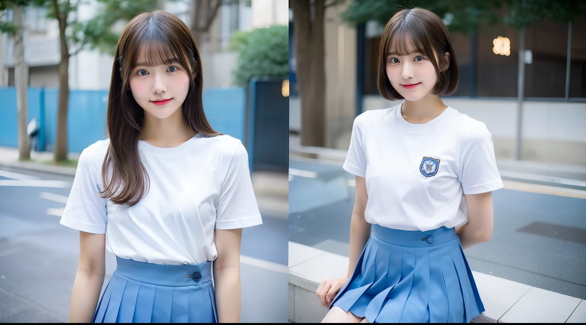 (masterpiece, Highest quality:1.2), 8k, 12才のFull nudityの, 85mm,Official AR RAW Photos, スーパースリムなスレンダーbeautiful girl, 、Navy blue short skirt、If you lift up the uniform shirt, you can see her beautiful breasts.、上Half BodyFull nudity、Super beautiful breasts、Show me your ears、Naked photoshoot、Full nudity, Cute Face, close, Half Body, Biolace, Gardenia, beautiful girl, Thighs, Short sleeve, Standing on the station platform, Looking at the audience, No makeup, (Big smile), Film Grain, chromatic aberration, Sharp focus, Face Light, Bright lighting, 10 generations, Detailed face, Background blur, (Dark red tie:1.1)、((((((の上Half BodyFull nudityの))))))、((((((12才のFull nudity女子高生)))))、Narrow waist、The wind is blowing、Hair blowing in the wind