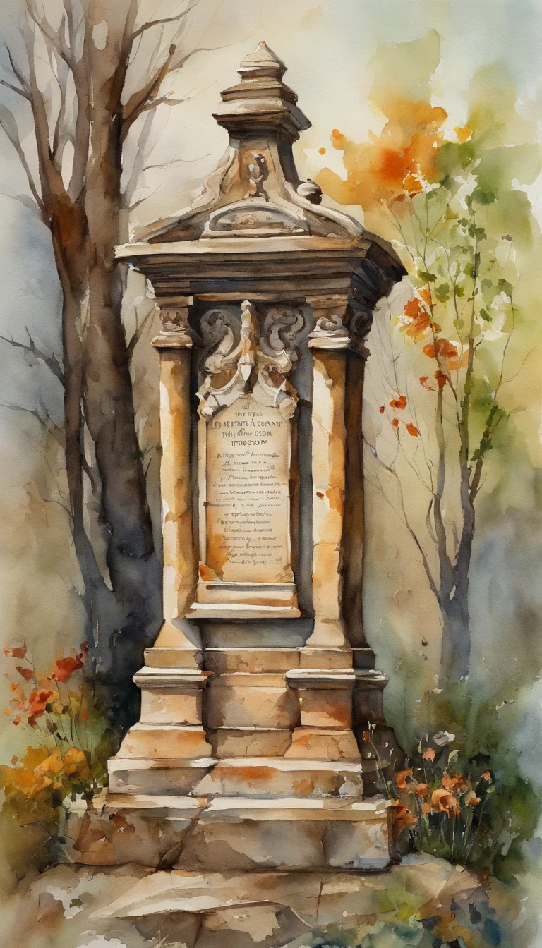 Above the tombstone