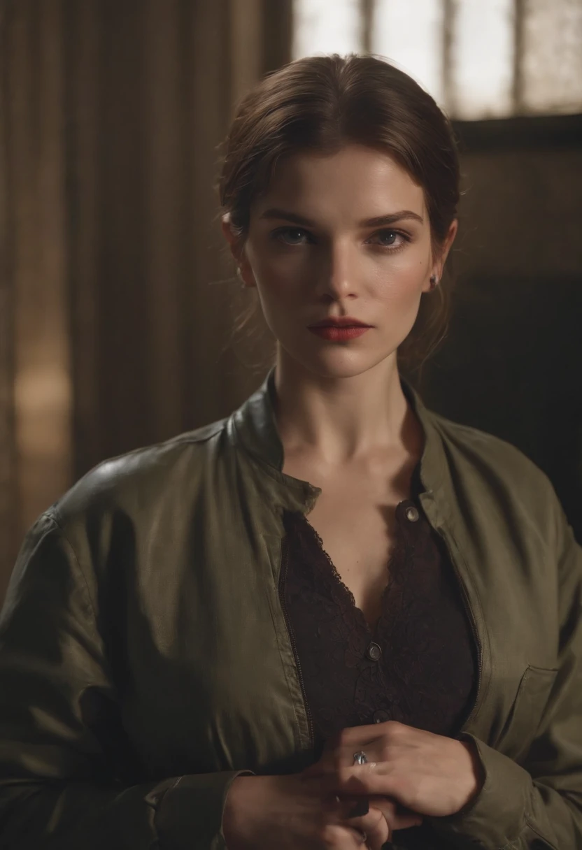 Resident Evil RPD as an 80's movie setting, mulher totalmente nua