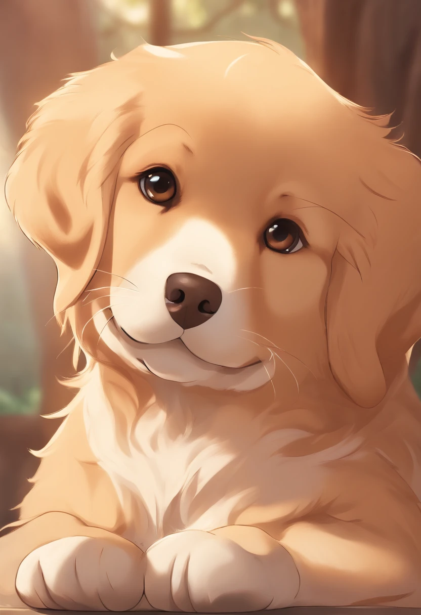 High quality, High resolution, Extreme Detail, masutepiece, One dog, Brown Golden Retriever、fuwafuwa、Eyes are moist、Watching、tilting your head、Spoiled、Coming towards us、kawaii、Makes you want to Yoshiyoshi、Full-body displays of affection、I want to protect you、