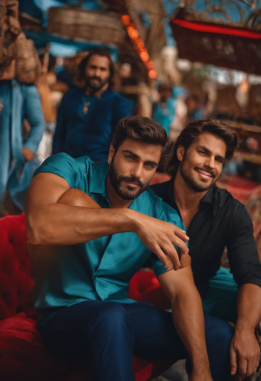 2 homens, um pobre, um rico, se olhando
