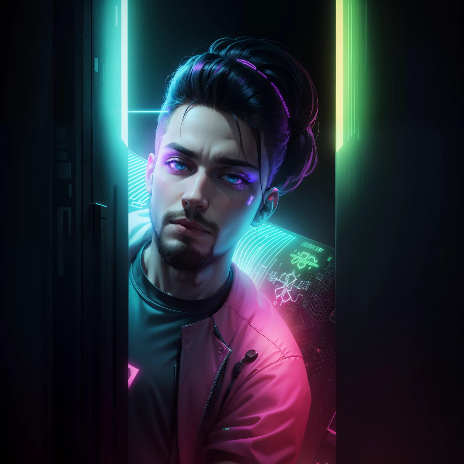 Neon background hacker