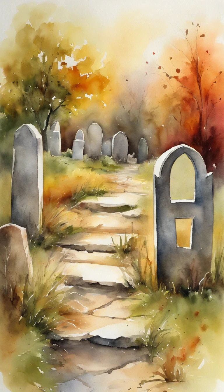 Tombstones in the distance、one、Vacant land