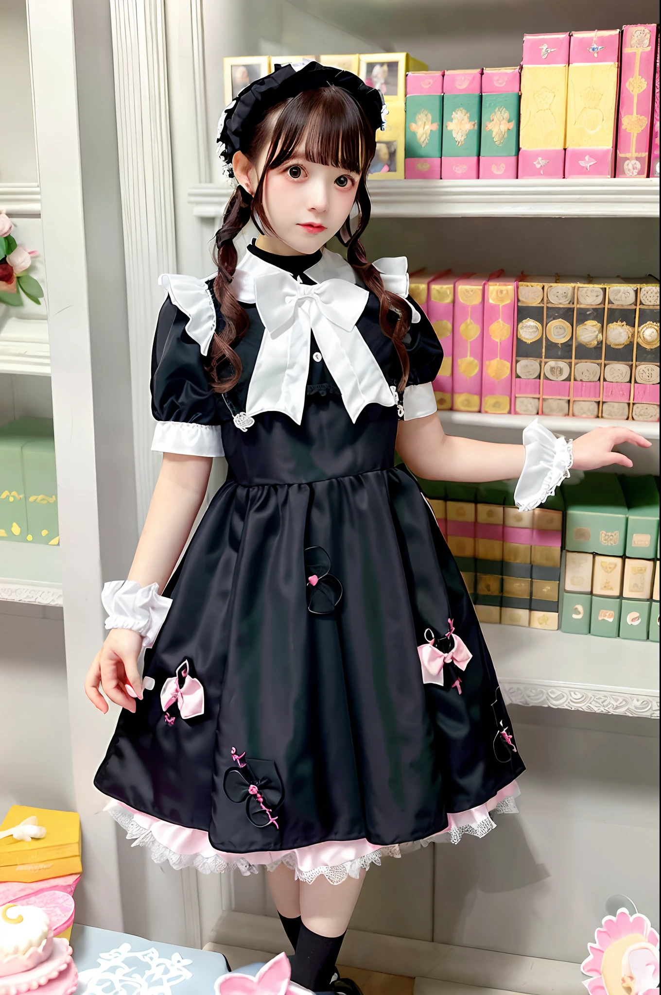 Alafe girl in pink satin dress and white shoes poses for photo, Lolita style, rococo ruffles dress, Lolita Fashion, angelic pretty, frilly outfit, rococo dress, portrait of the magical Lolita girl, loli in dress, Glamorous ruffled dresses, Kawaii Style, frilld, victorian gothic lolita fashion, Lolita, fairycore, style of magical girl