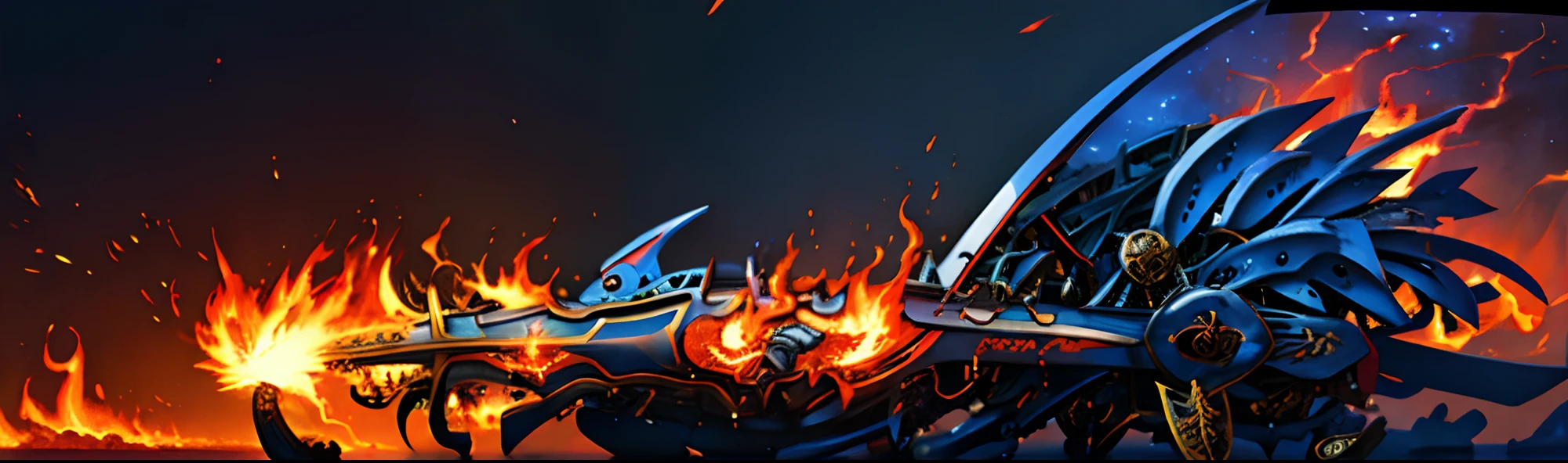 MECHA MUSUMUNE EPIC KATANA IN FIRE THUNDER EPIC GLOW