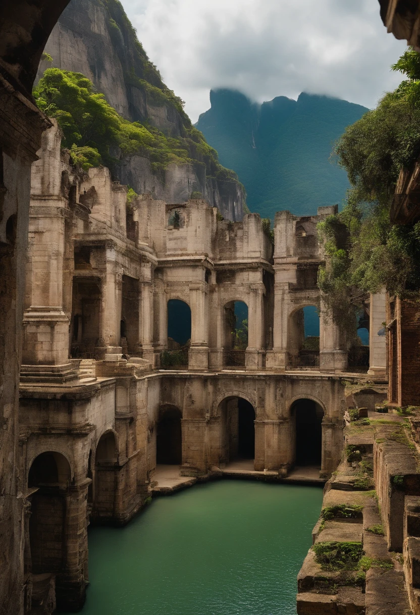 rio de janeiro as medieval veneza, castlepunk, renaissance, post apocaliptic, ruins of the crist the redeemer, the maracanan as the coliseum