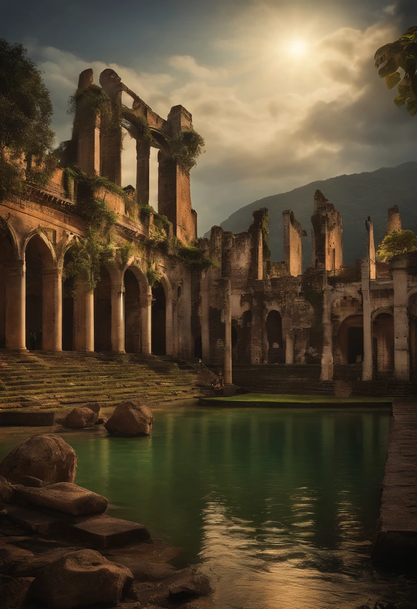 rio de janeiro as medieval veneza, castlepunk, renaissance, post apocaliptic, ruins of the crist the redeemer, the maracanan as the coliseum