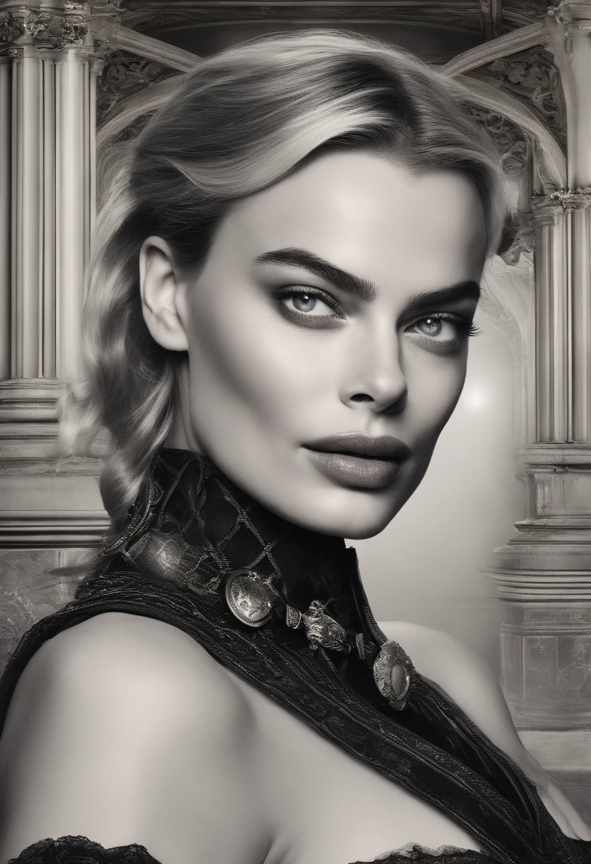 ((Margot Robbie)) como deslumbrante mulher steampunk bonita, ((corpo inteiro)), olhos ultra-detalhados, corpo ultra-detalhado, nice perfect guy with soft skinice, rosto perfeito, corpo feminino deslumbrante, ((ultra-detailed hands)), obra-prima conceito fantasia arte, trending on ArtStation, hiper-detalhado, Arte Digital, Motor irreal, 32k, Ultra HD | | |, Imagem centralizada,