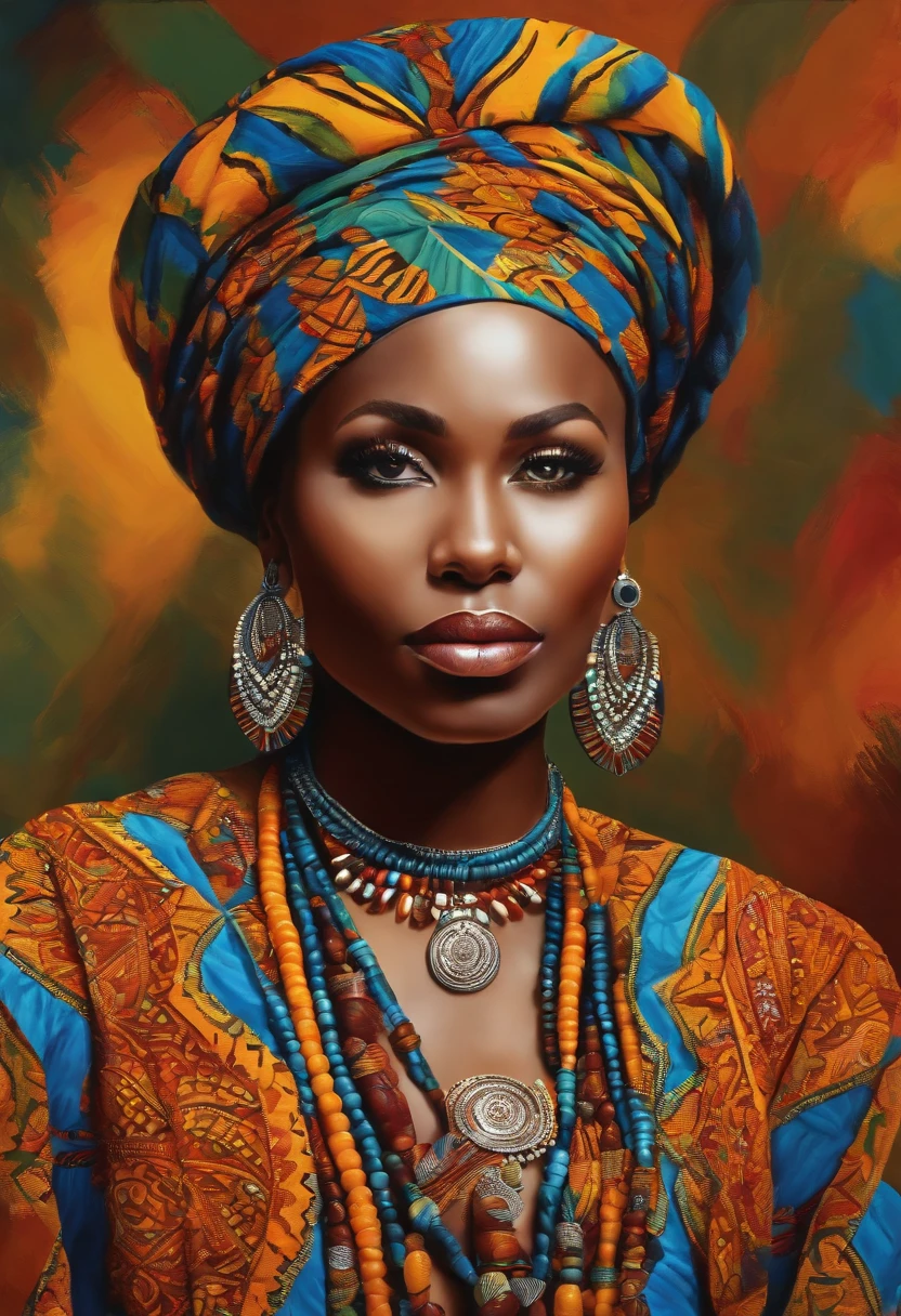 A portrait of a stunning man ,shawt,  depicted in vibrant colors and patterns, celebrating her African heritage. The artwork showcases intricate details and bold brushstrokes, capturing the essence of her beauty and radiance. The image is ideal for a contemporary and culturally inspired wall art piece.