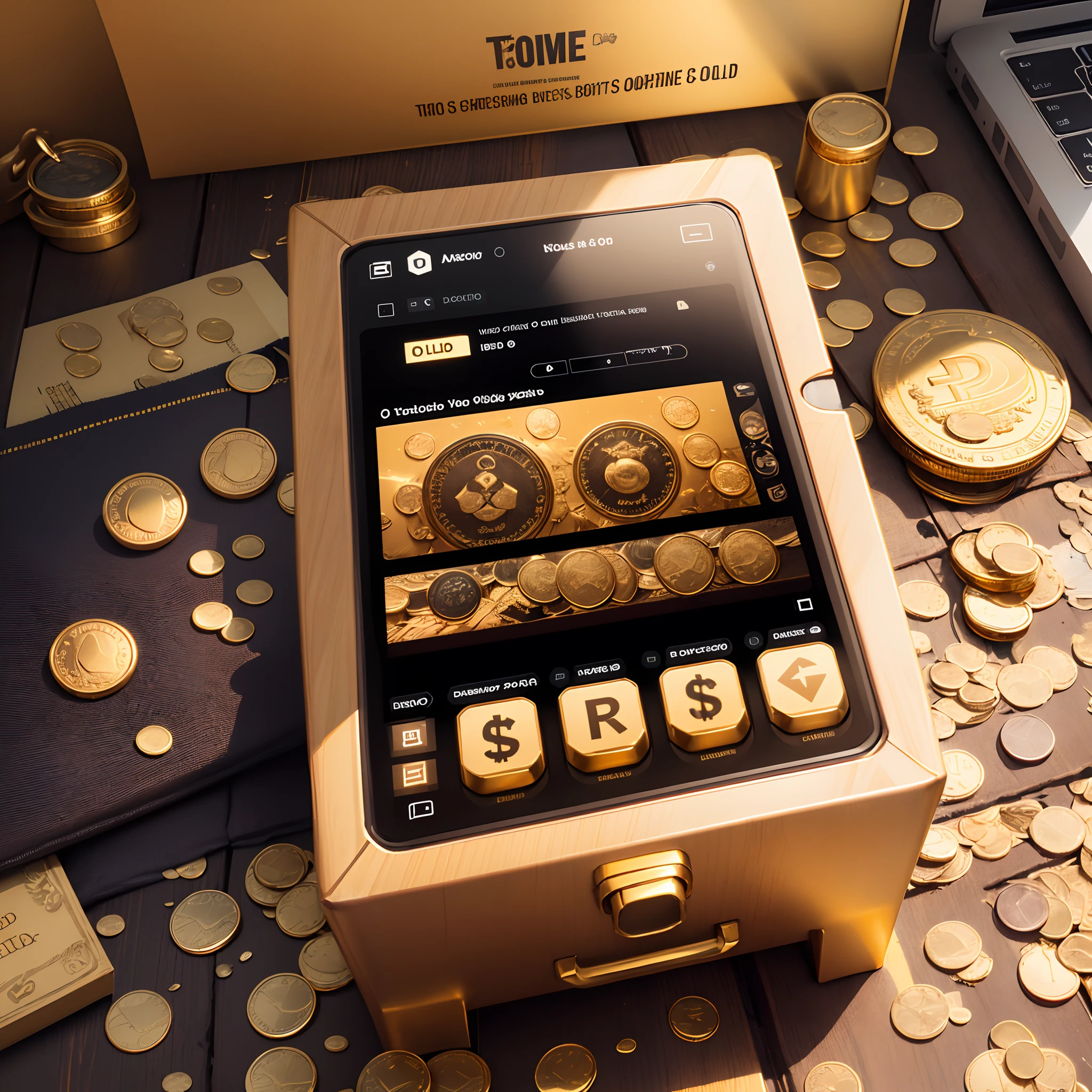 Image with gold,dollars,bit coin,wealth for YouTube cover