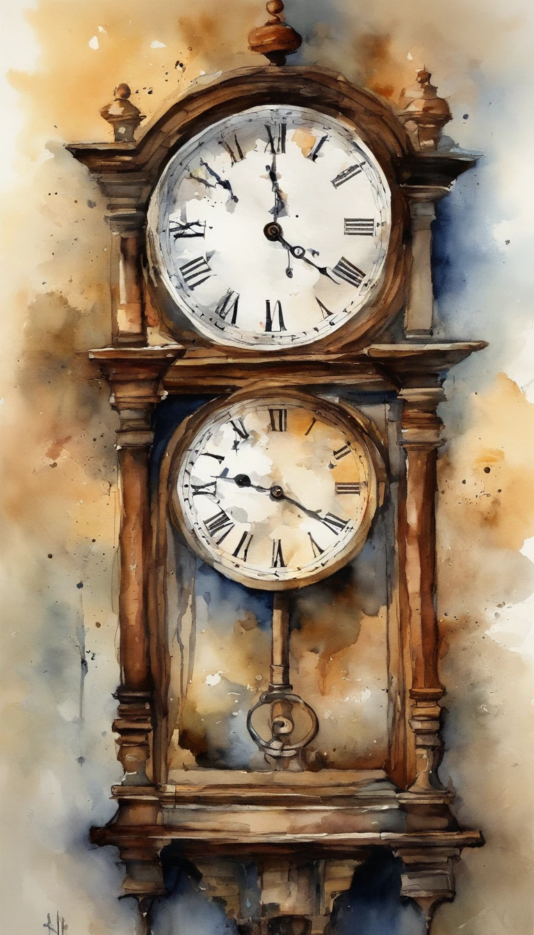 Clock、large quantity、piling up、corrupted、Broken