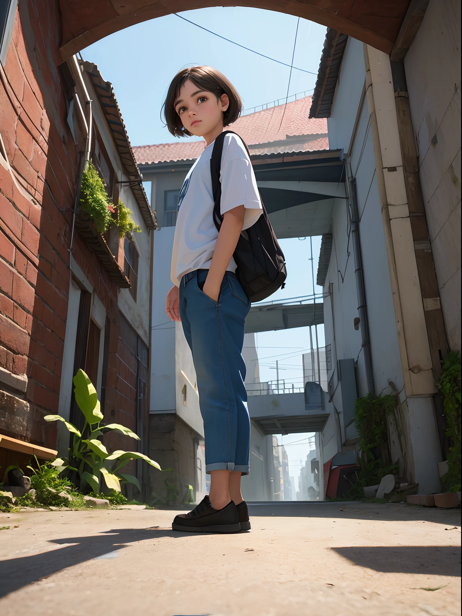 Menina de 13 anos, , fotorrealista, cinematographic scene, hiper-realista, ray tracing, HDR, best quality, high resolution, 8k