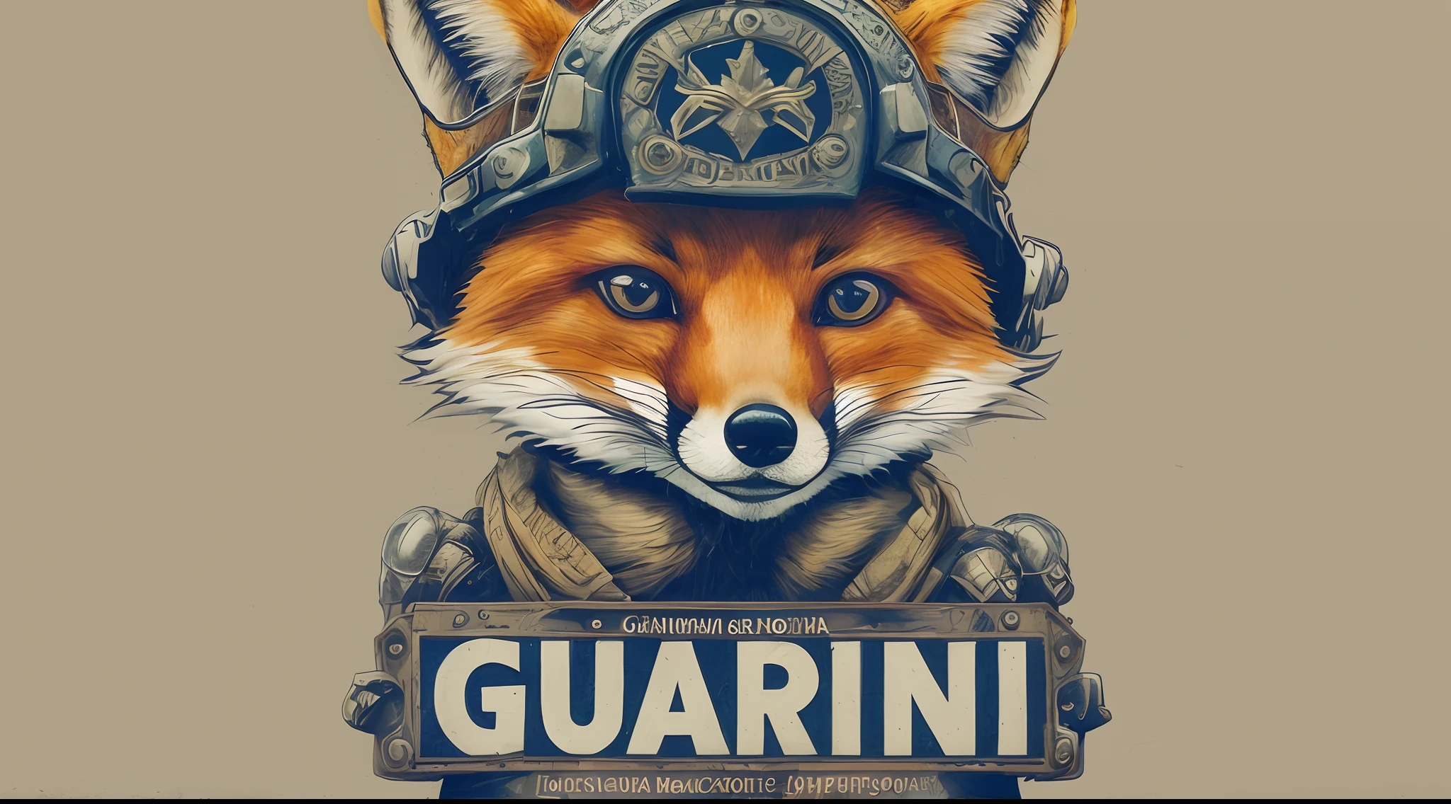 There is a fox wearing a military helmet and holding a plaque "Guarini", Directed by: Fabien Charuau, Directed by: Olivia de Berardinis, Directed by: Giuseppe Avanzi, Directed by: Giorgio Cavallon, Directed by: Francesco Raibolini, Directed by: Gabrijel Jurkić, Directed by: Stefan Gierowski, Directed by: Giuseppe Grisoni, Directed by: Francesco Furini, by Ivan Generalić