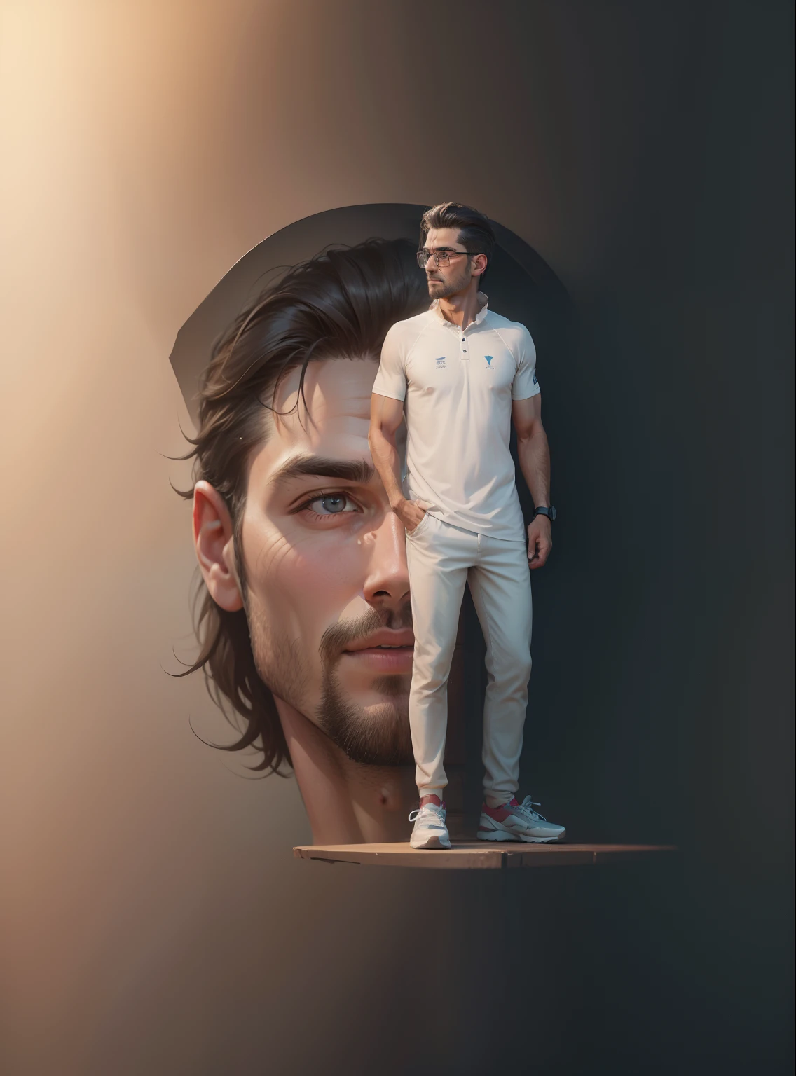 6k ultra, realistic, man face, change background naturalistic,
