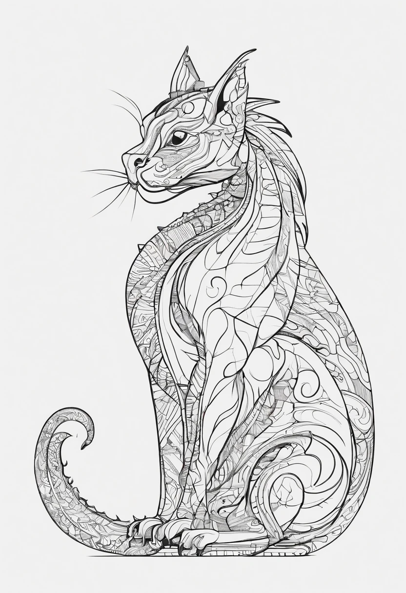 Dragon on the body of a cat