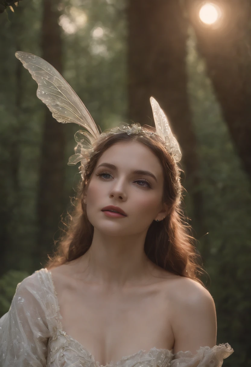 6 year oids dressed as fairies,nighttime,nature,moonlight 8K, detailed matte painting, deep color, fantastical, intricate detail, splash screen, complementary colors, fantasy concept art, 8k resolution trending on Artstation Unreal Engine 5,upper body