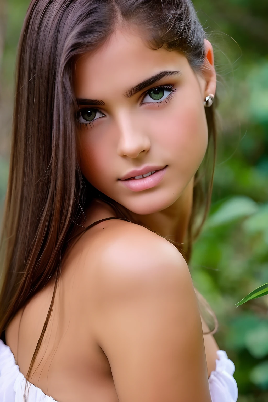 Woman with birth mole below left eye, posando para uma foto, cabelos curtos ruivos, garota sensual com os olhos verdes, usando vestido rosa transparente, pale skinned, sardas bonito, sardas pequenas, sardas fofas claras, modelo jovem lindo, menina jovem bonita, seios grandes, com sardas, Photo model, menina jovem bonito, menina modelo bonita