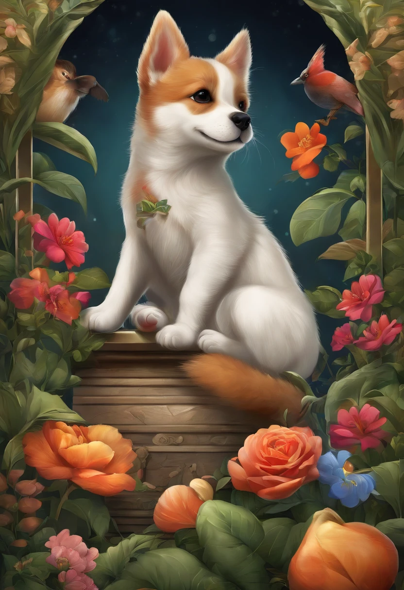 etiqueta,cane,Cartoon,fofo,fundo branco