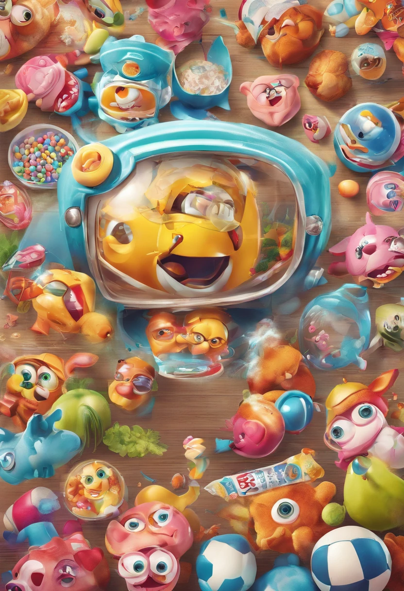 funny,comical,(playful),toy,illustration,highres,vibrant colors,soft lighting