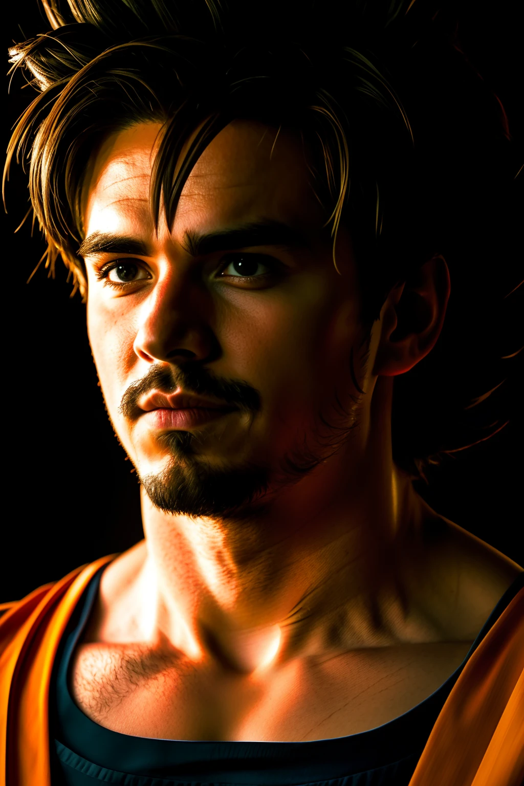Real, photoreal, cinematic, goku, portrait