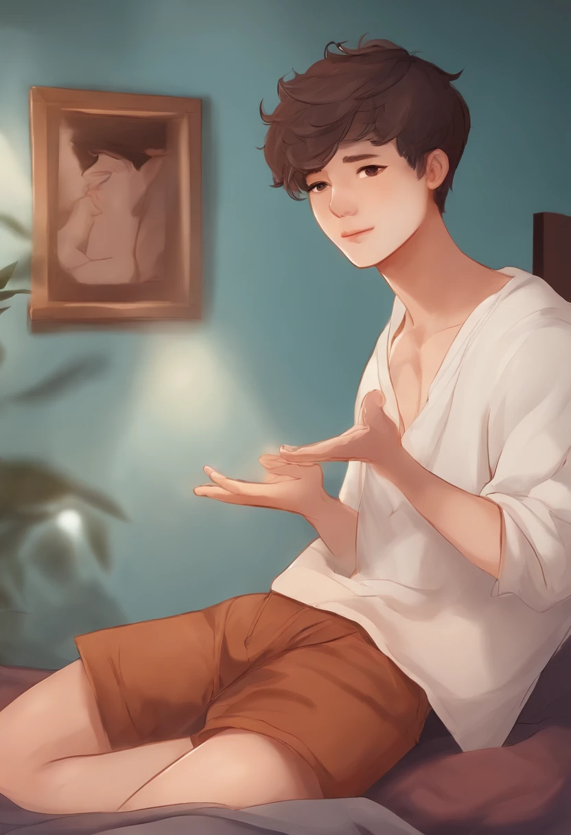 Help me draw a masturbating boy,He had just turned 16,I didn't wear any clothes。His way of masturbating is by mouth sucking his genitals。