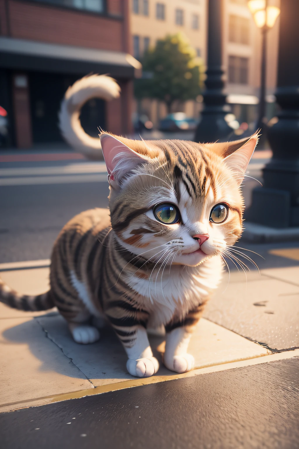 Cute, Park, Street, dian, 3D Artwork, A WORLD, blender, OC Renderer, Dribbling High Detail 8K, Studio Lighting - V 6, cat