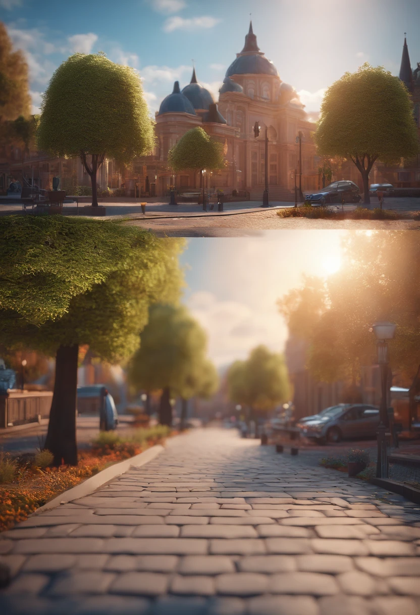 Cute, Park, Street, dian, 3D Artwork, A WORLD, blender, OC Renderer, Dribbling High Detail 8K, Studio Lighting - V 6