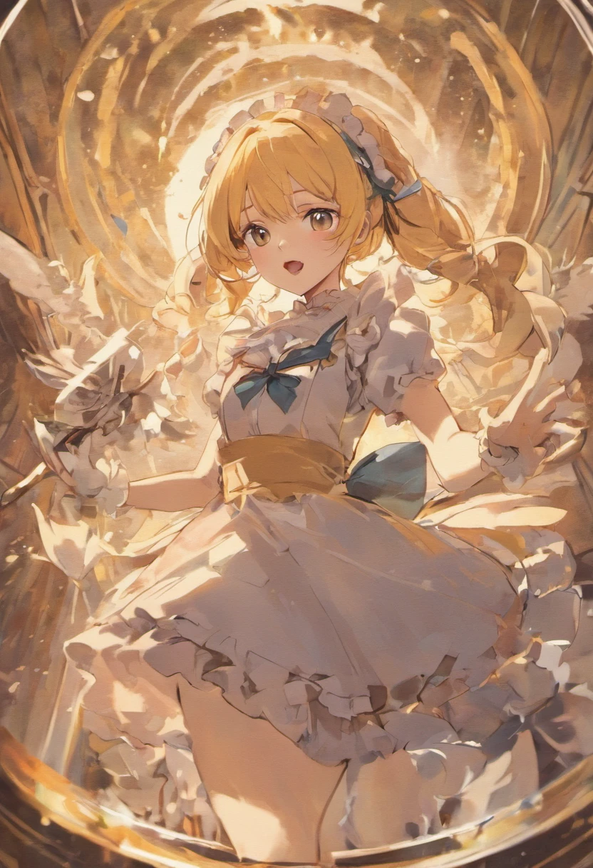 Describe Six adult women  in royal maid outfits and each woman has her own characteristics. There are humans, dragons, elves, half cats and angels