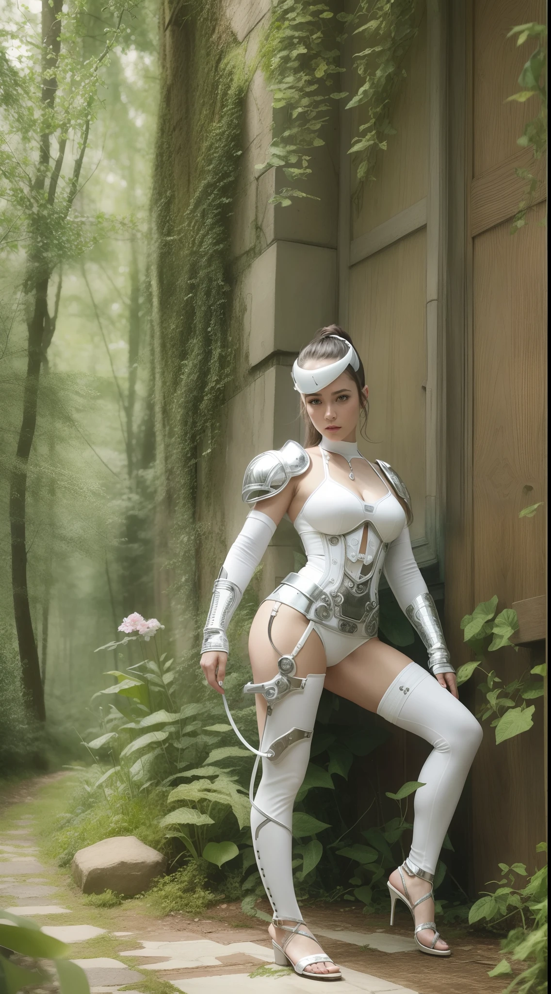 Organic cyborgs, white plastic, diffuselighting, fanciful, iintricate, ellegance, highly detailed, realisticlying, realisticlying, digitial painting, art stations, illustratio, concept-art, smoothness, Sharp focus, The art of John Collier and Albert Obright and Krenz Kusart and Artem Demura,Full body photo