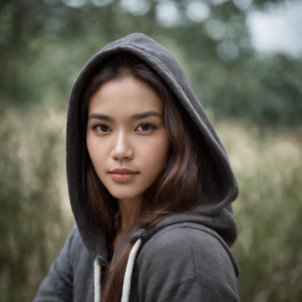 beautiful indonesian slim college girl, wearing hoodie, looking at viewer, portrait, hyper detailed POV, by lee jeffries, nikon d850, film stock photograph ,4 kodak portra 400 ,camera f1.6 lens ,rich colors ,hyper realistic ,lifelike texture, dramatic lighting , cinestill 800,