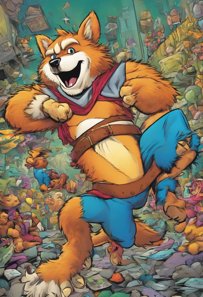 Furry get his butt wedgie, atomic wedgie, panties wedgie