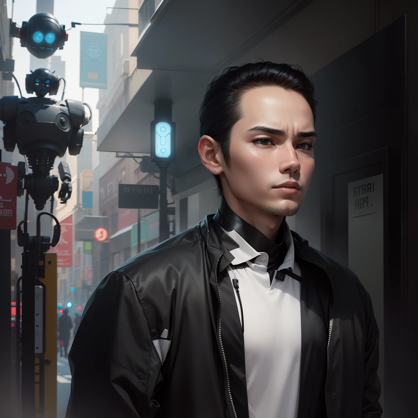 My body like robot but Don't change my face, my face will stay as it is.and background is black
