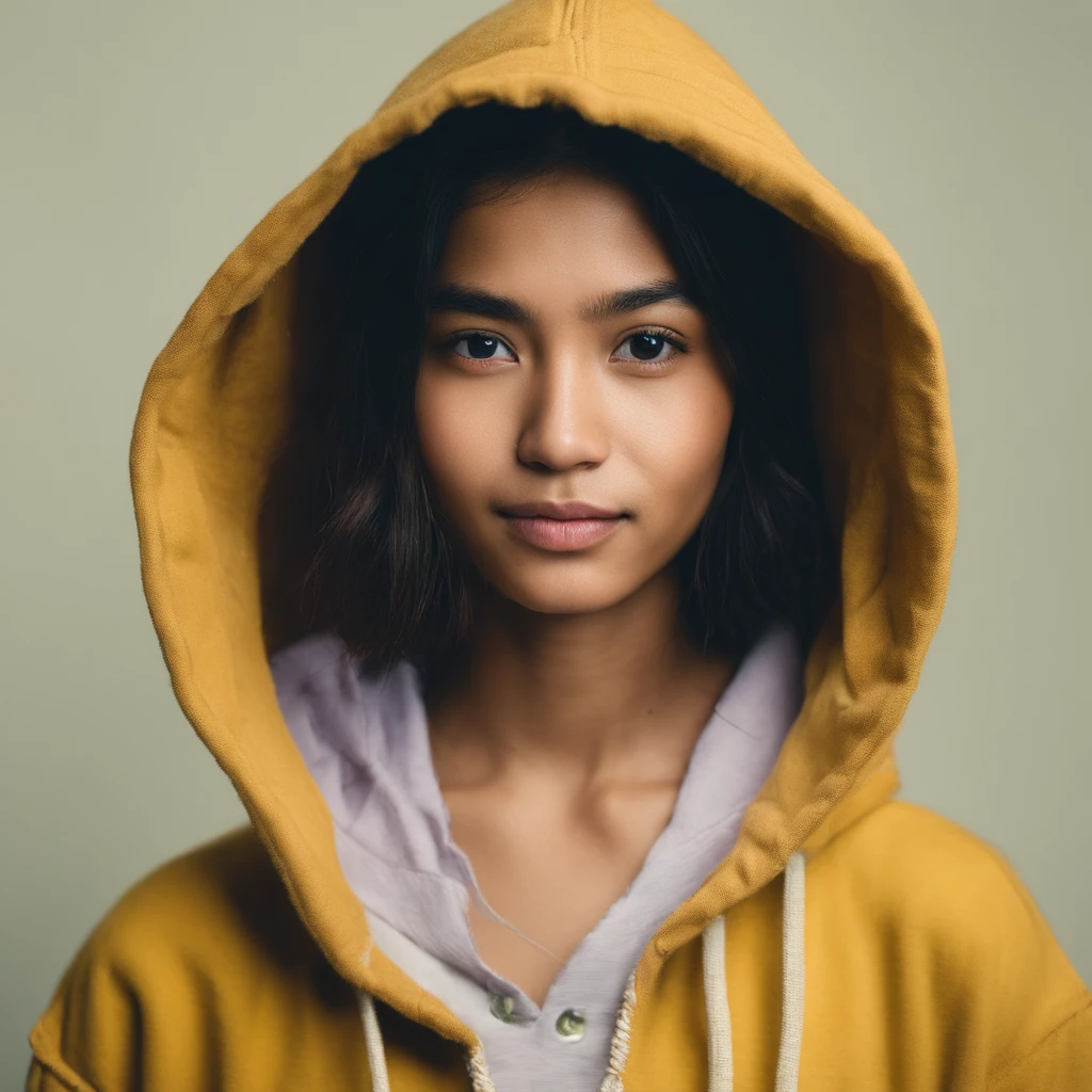 beautiful filipino slim college girl, wearing hoodie, looking at viewer, portrait, hyper detailed POV, by lee jeffries, nikon d850, film stock photograph ,4 kodak portra 400 ,camera f1.6 lens ,rich colors ,hyper realistic ,lifelike texture, dramatic lighting , cinestill 800,