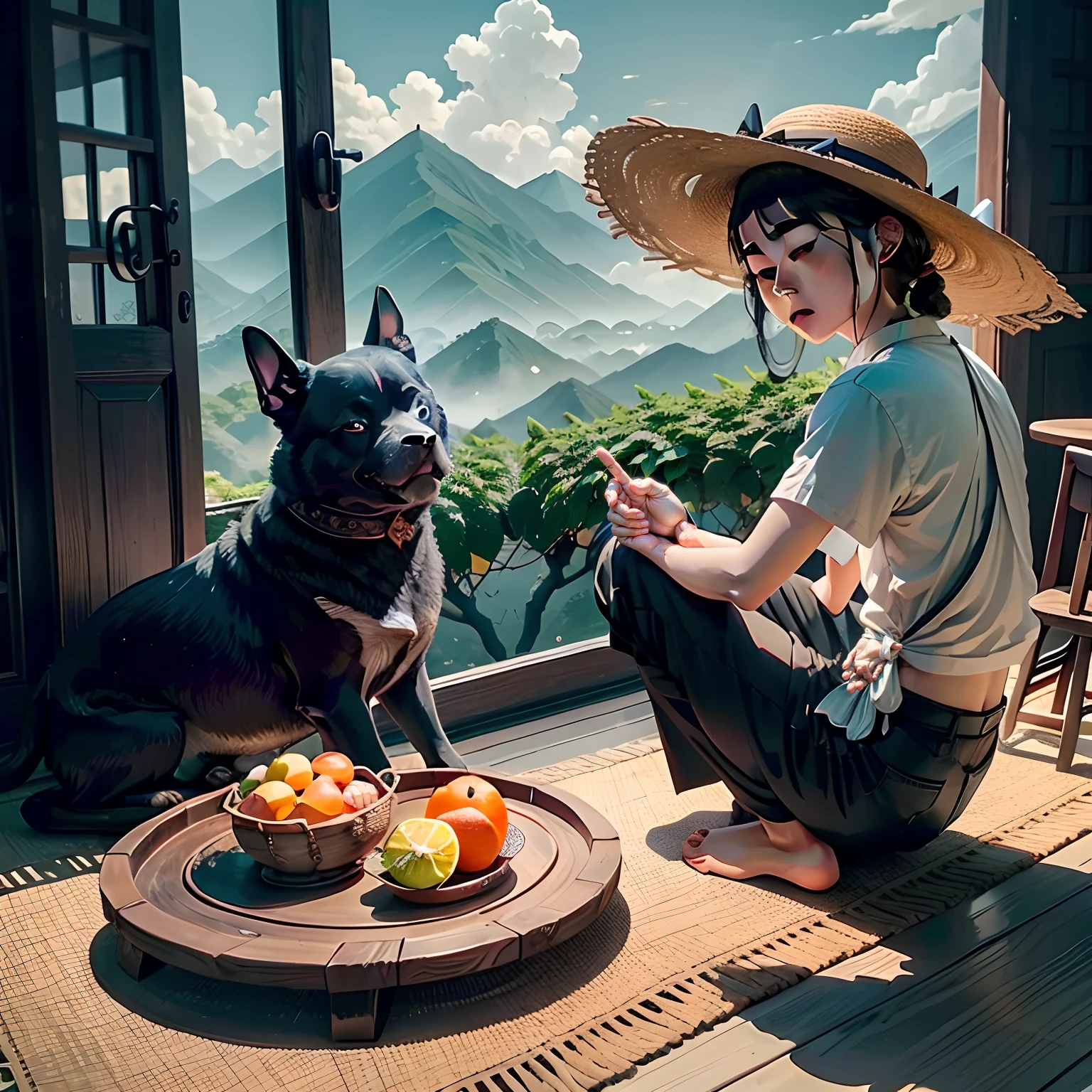The face looks into the distance。Detailed hands,Flexible fingers,Five fingers