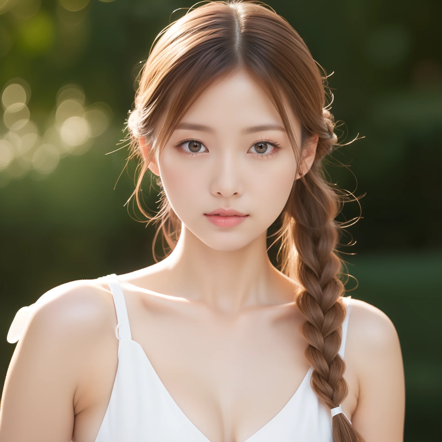 super high image, super detail, super high resolution, female, white glossy side braid hair, beautiful, cute, pretty, Japanese, Chinese, Korean, great proportion, professional lighting