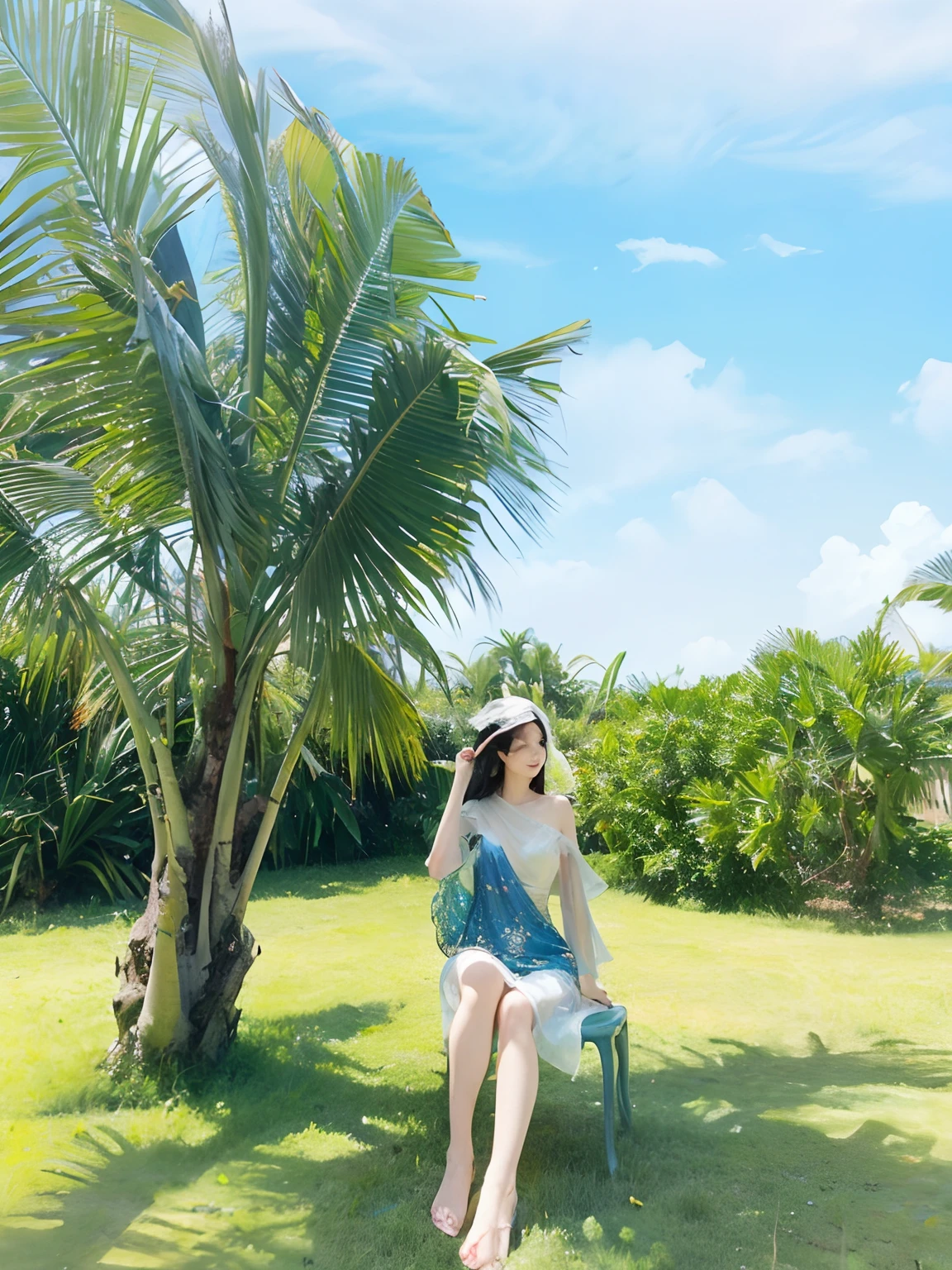 1girll,(enchanced quality:1.4),(Top quality true texture skin), Delicate face,Black hair, Gradient hair, Petite body,(perfect bodies:1.1), There are precious stones on the forehead, rimless eyewears, Sparkling pupils,long eyelasher,grin, hyper photorealism, Cinematic lighting, projected inset, surrealism, hyper HD, Masterpiece, 16k,Lie down,dream on,Wear transparent silk pajamas,Carmelto,Legs slightly open,Tattooed with,Fantasy space,Luxurious space