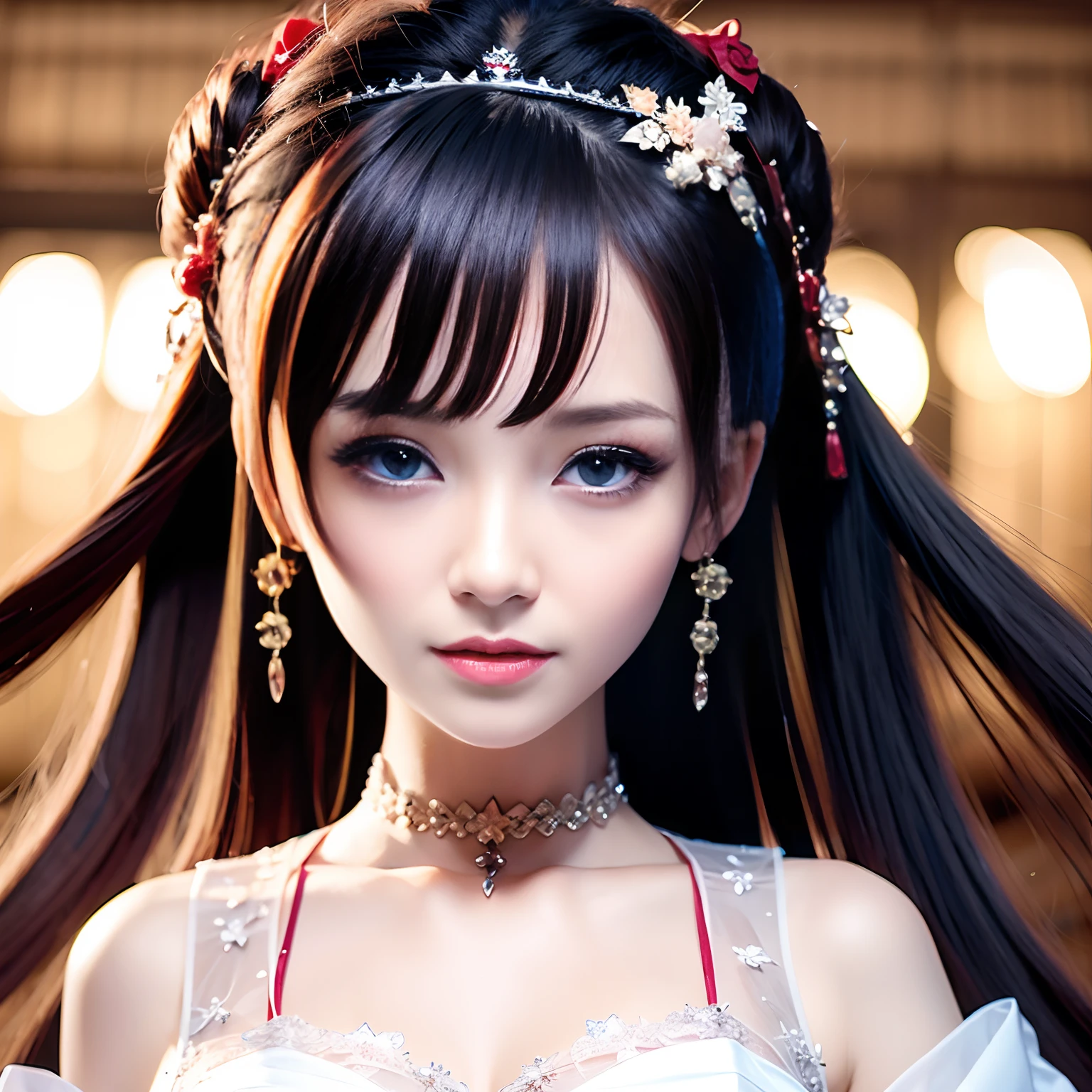 super high image, super detail, super high resolution, female, white glossy side braid hair, beautiful, cute, pretty, Japanese, Chinese, Korean, great proportion, professional lighting --auto