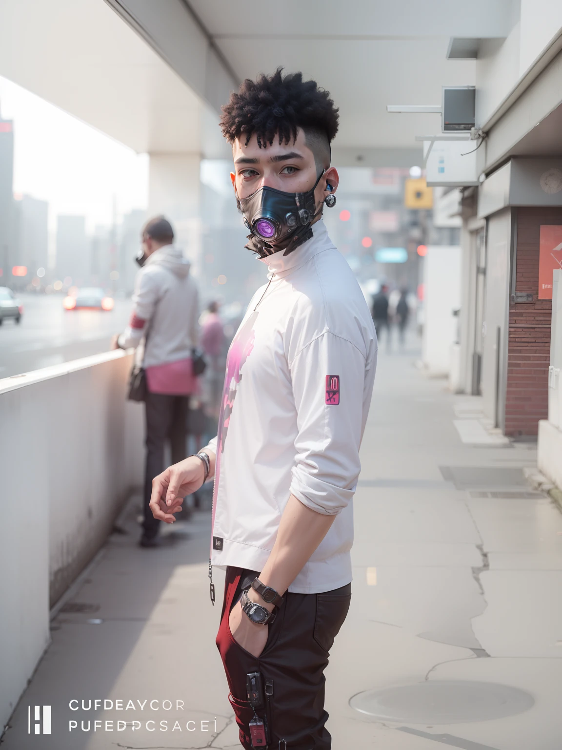 No face change cyberpunk background change