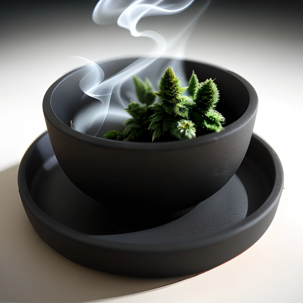 Marijuana posing in ashtray leaving smoke High definition,Alto detalle ,anuncio publicitario para revista cannabis