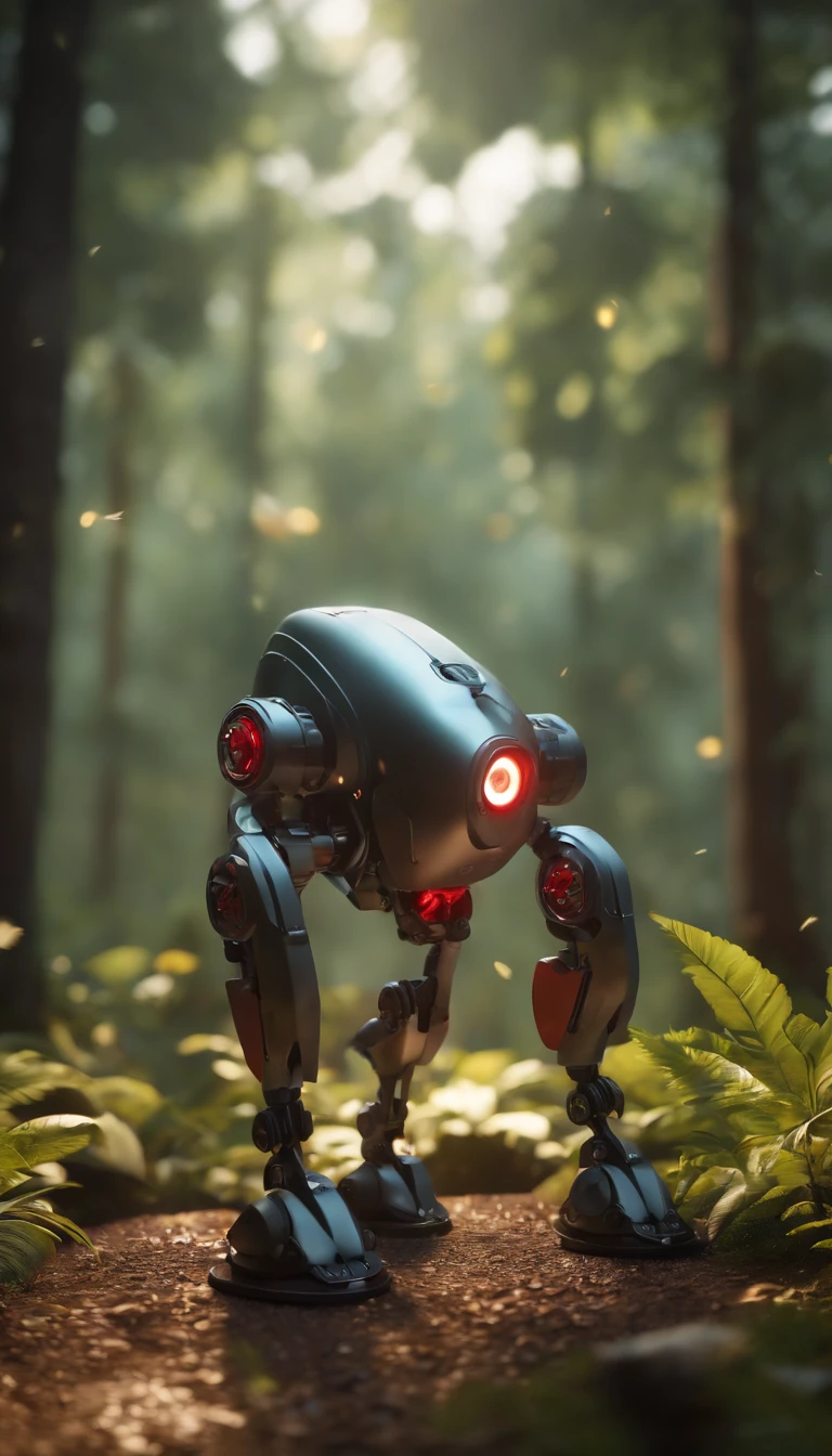 (extremely detailed CG unity 16k wallpaper:1.1), (Denoising strength: 1.45), (tmasterpiece:1.37), side lighting, lifelike texture, redhead woman, From behind, look at the darker and darker enchanted forest, Cute Style, Small, Big Head, ((Q Version)), Pokémon style, Machine Style, Cinematic Texture, Figure, Pokémon, Movie Lights, Heavy Robotic Arm, Mechanical Belly, Mechanical Legs, Mechanical Legs, Mechanical Feeling, Background Surround Lightning, Spinning, Colorful Lightning, Cool, Clean White Background, Premium Colors, Full Body 3D Model, Action, Fashion Blind Box Toys. (fill body:1.2), chibi, 3D Rendering, Ray Tracing, god rays, sparkle, glowing light, UHD, award winning